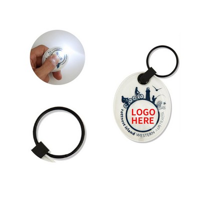 Personalized Oval PVC LED Keychain
