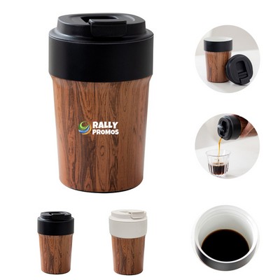 12OZ Wood Grain Stainless Steel Insulated Travel Mug