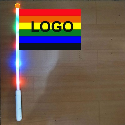 Mini LED Light-Up Stick Flag