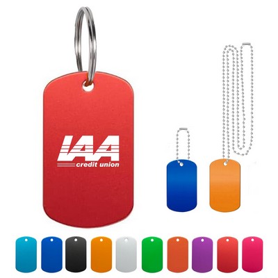 Aluminum Anodized Dog Tag Keychain