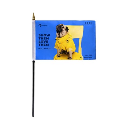 6"x9" Custom Nylon Stick Flag - Digital Print