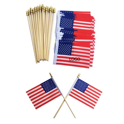 5.5x8.3" Mini American Flags on Sticks