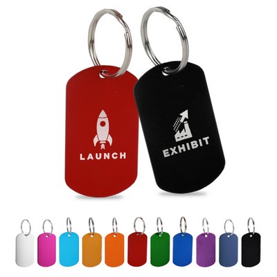 Premium Aluminum Engraved Dog Tag Keychain with Metallic Finish