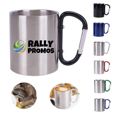 Stainless Steel Mug With Carabiner Hook